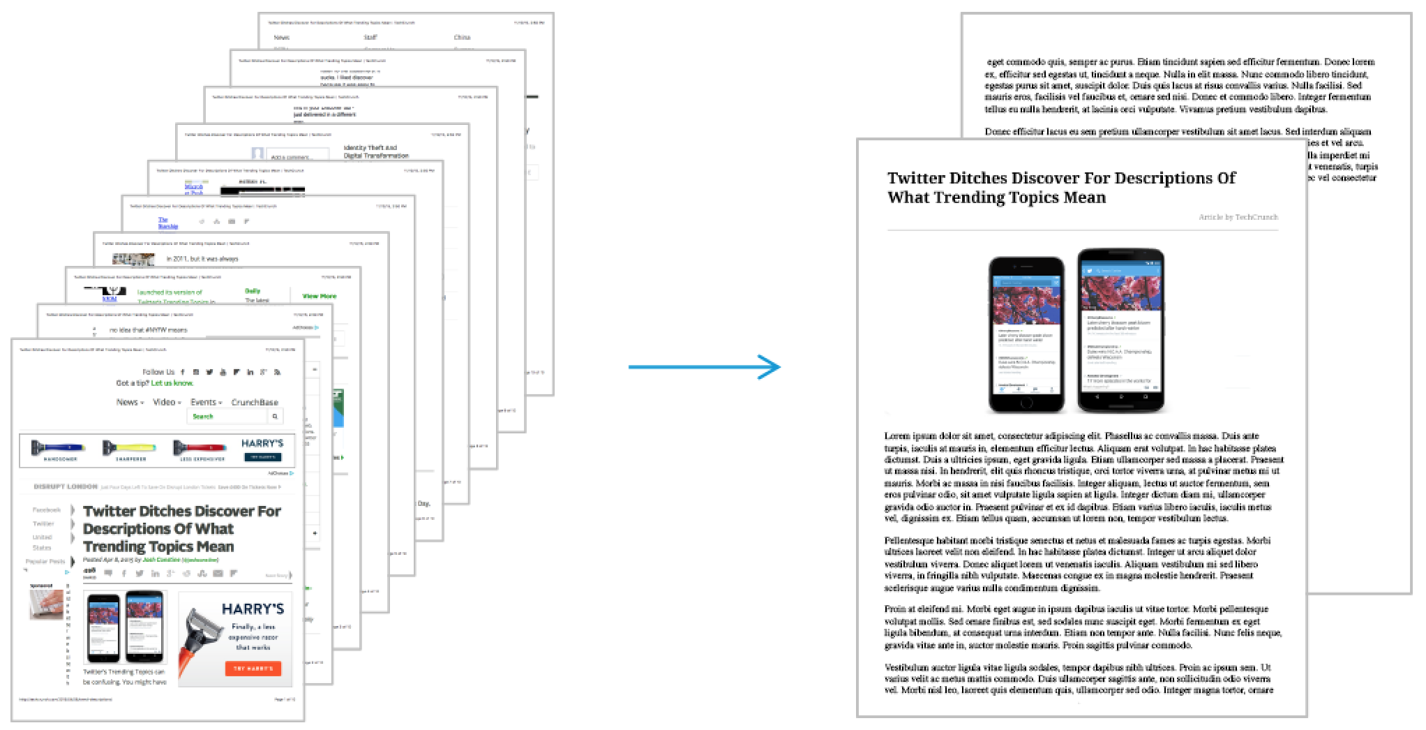 Before and after Simplify page