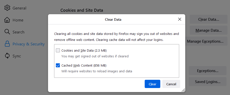 Fx91CookiesAndSiteData-ClearCache